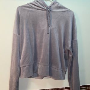 NWOT gray velvet hoodie